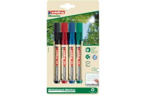 EDDING 28 ECOLINE WHITEBOARD MARKER SET/4 COLOURS